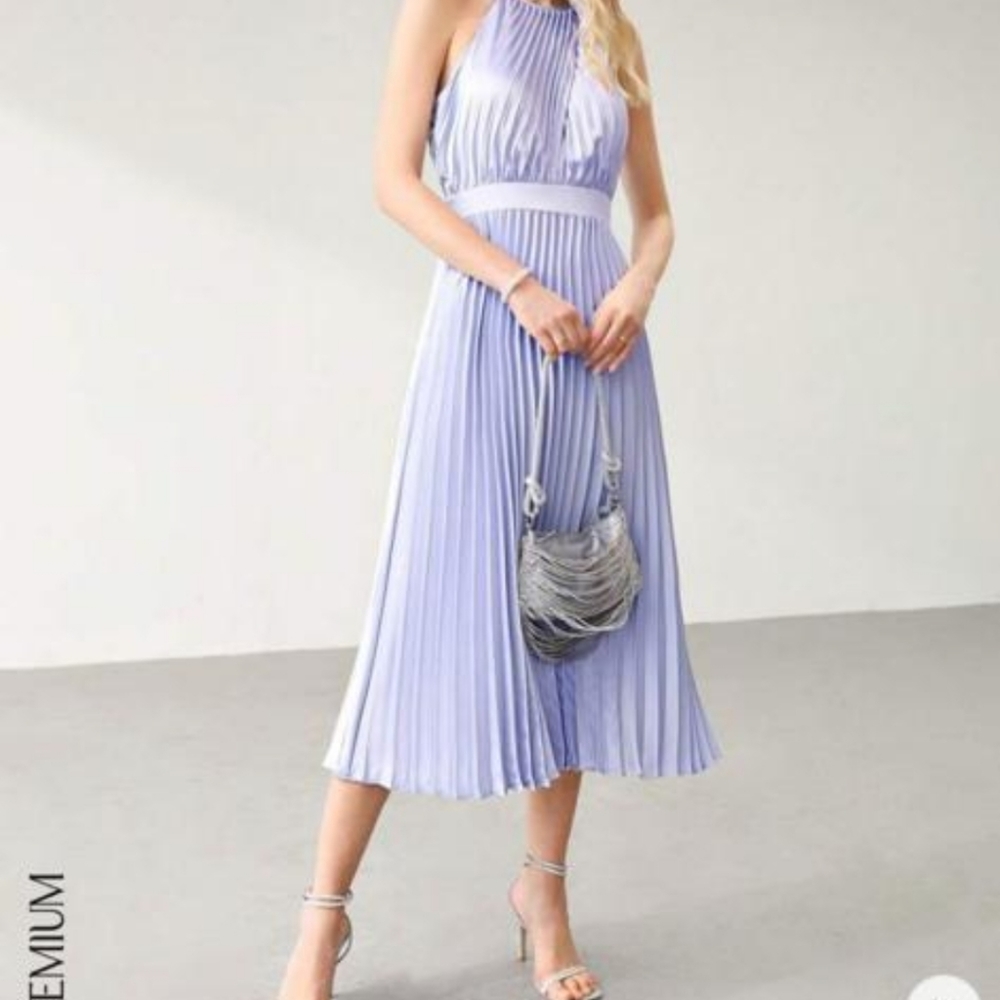 SELF PORTRAIT Pleated Midi Dress